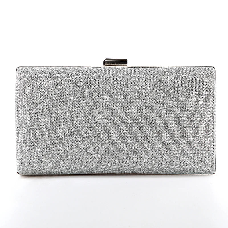 Diamond Sequin Evening Clutch - Women's Two-Chain Wedding Purse Handbags The