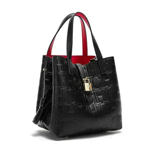 Embossed Crossbody Tote Bag - Women's Large-Capacity Letter Detail Handbag Handbags The