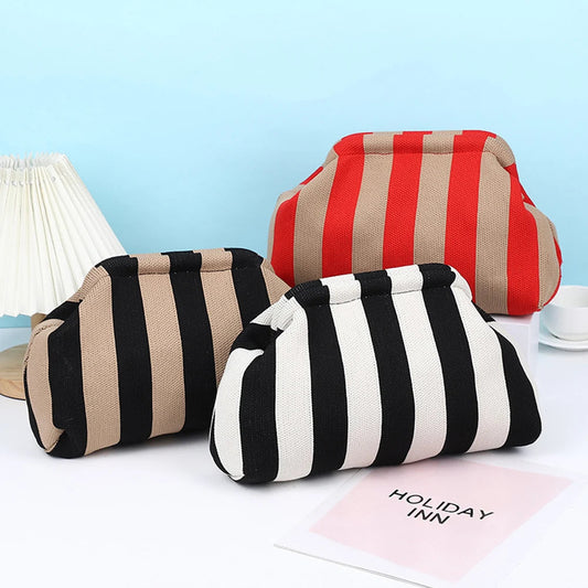 Woven Crochet Dumpling Clutch - Women's Beach & Casual Summer Purse Handbags The