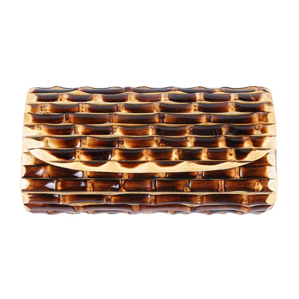 Bamboo Root Clutch - Women's Handmade Vintage Evening Purse for Parties Handbags The