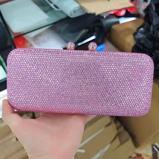 Crystal Evening Clutch - Women's Bridal Party Purse for Dinners & Prom Handbags The