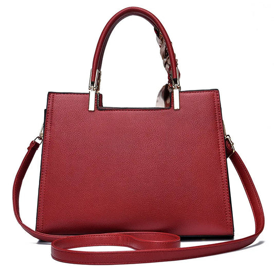 Solid Color Tote Handbag - Women's Large-Capacity Crossbody Purse for Commuting Handbags The