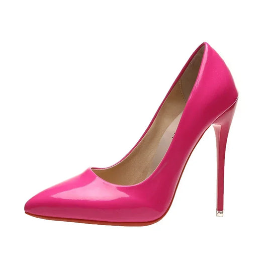 Pointed-Toe 12CM Stiletto Pumps - Women's Dress for Weddings - Handbags The