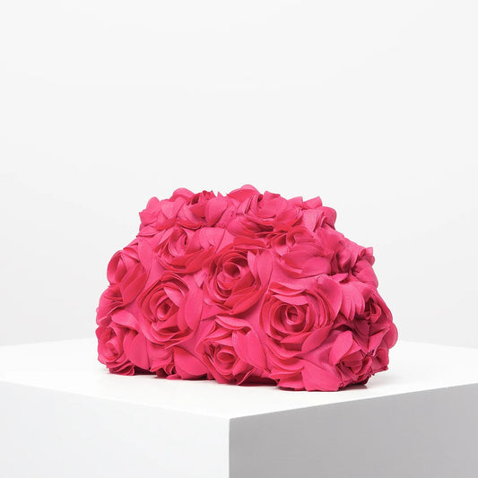 Floral Gala Clutch Bag - Women's Party & Wedding Evening Purse Handbags The