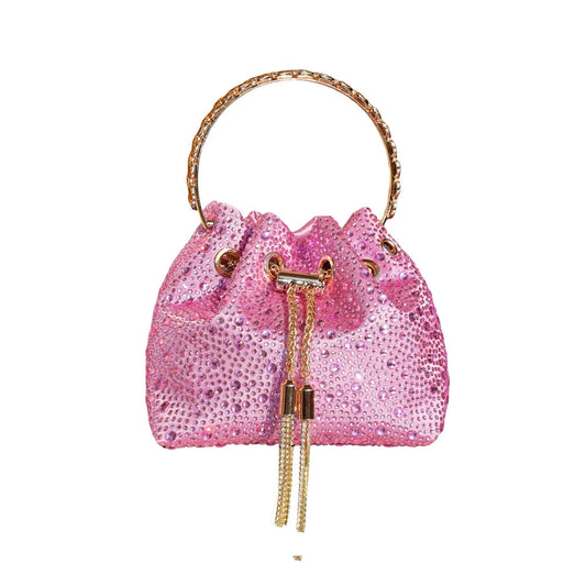 Crystal Bucket Clutch - Women's Shiny Evening Bag for Parties & Special Events Handbags The