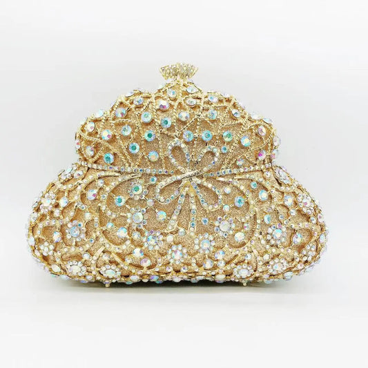 Rhinestone Banquet Clutch Bag - Women's Crystal Evening Purse Handbags The