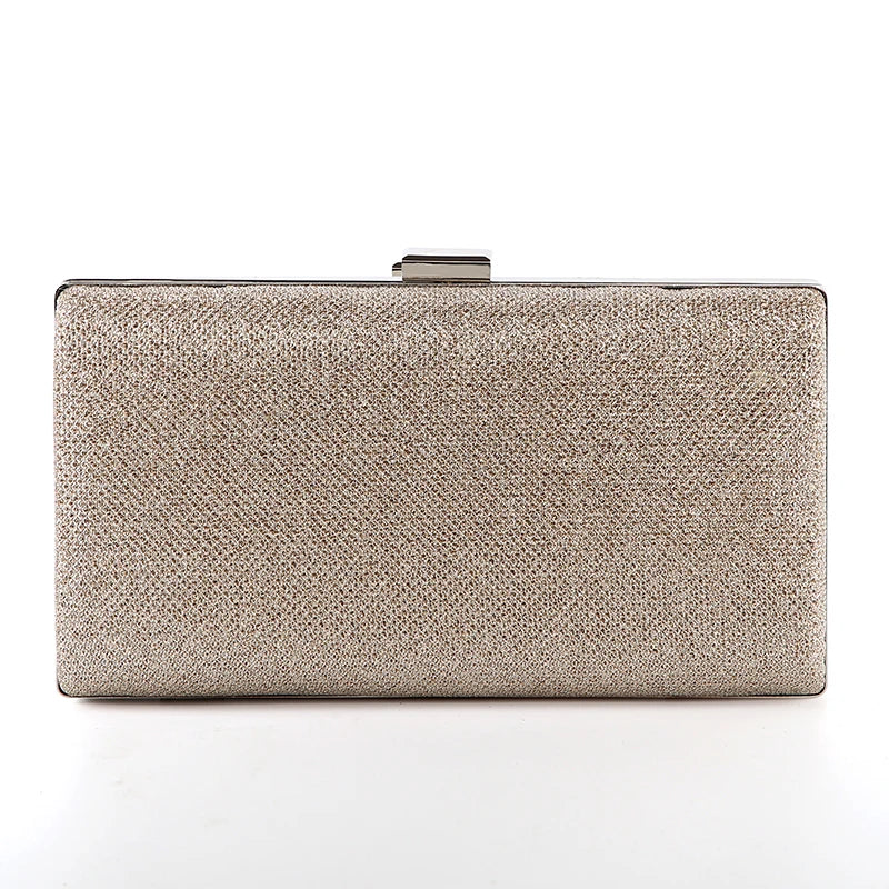 Diamond Sequin Evening Clutch - Women's Two-Chain Wedding Purse Handbags The