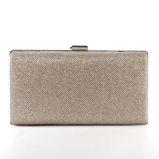 Diamond Sequin Evening Clutch - Women's Two-Chain Wedding Purse Handbags The