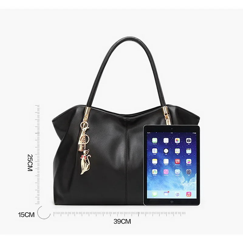 Structured Top-Handle Tote Bag - Women's PU Leather Shoulder Handbag Handbags The