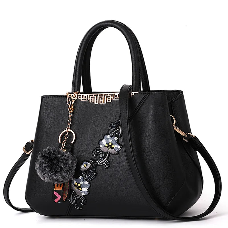 Embroidered Messenger Bag - Women's Floral Shoulder Purse for Daily Styling Handbags The