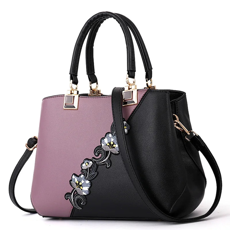 Embroidered Messenger Bag - Women's Floral Shoulder Purse for Daily Styling Handbags The