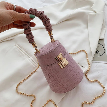 Crocodile Pattern Bucket Bag - Women's Structured Crossbody Purse for Daily Wear Handbags The