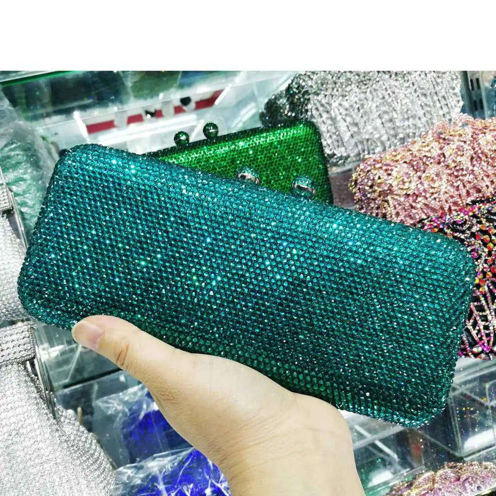 Crystal Evening Clutch - Women's Bridal Party Purse for Dinners & Prom Handbags The