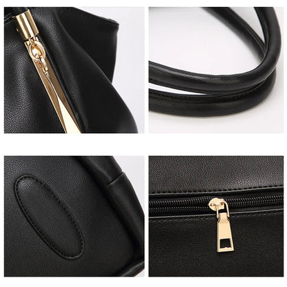 Structured Top-Handle Tote Bag - Women's PU Leather Shoulder Handbag Handbags The