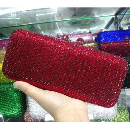 Crystal Evening Clutch - Women's Bridal Party Purse for Dinners & Prom Handbags The