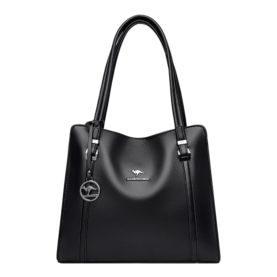Vintage PU Leather Tote - Women's Large-Capacity Shoulder Bag for Daily Wear Handbags The