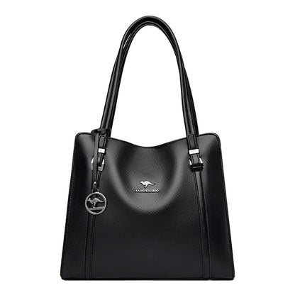 Vintage PU Leather Tote - Women's Large-Capacity Shoulder Bag for Daily Wear Handbags The