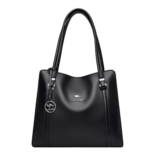 Vintage PU Leather Tote - Women's Large-Capacity Shoulder Bag for Daily Wear Handbags The