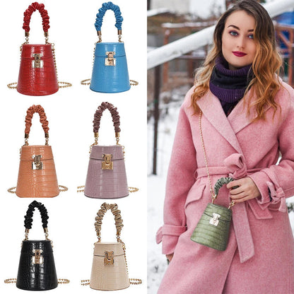 Crocodile Pattern Bucket Bag - Women's Structured Crossbody Purse for Daily Wear Handbags The