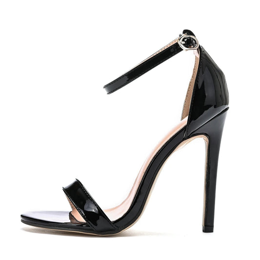 Black 11CM Spike Heel Sandals - Women's Party Dress Shoes