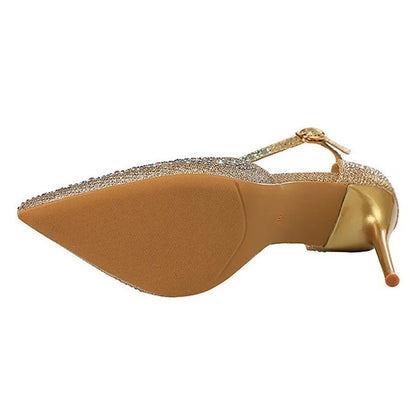 Rhinestone Wedding Heels - Women's 10CM Dress Sandals Handbags The