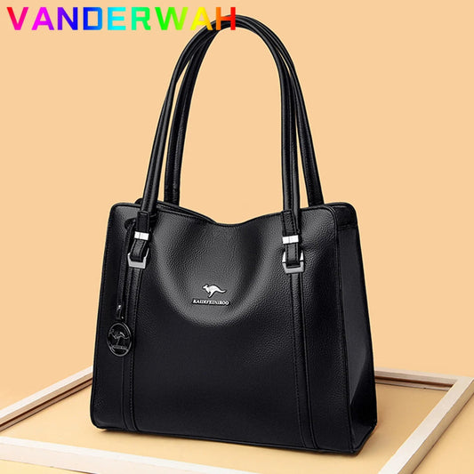 Vintage PU Leather Tote - Women's Large-Capacity Shoulder Bag for Daily Wear Handbags The