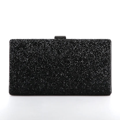 Diamond Sequin Evening Clutch - Women's Two-Chain Wedding Purse Handbags The