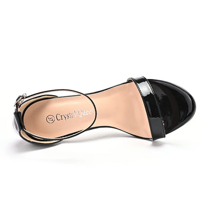 Black 11CM Spike Heel Sandals - Women's Party Dress Shoes