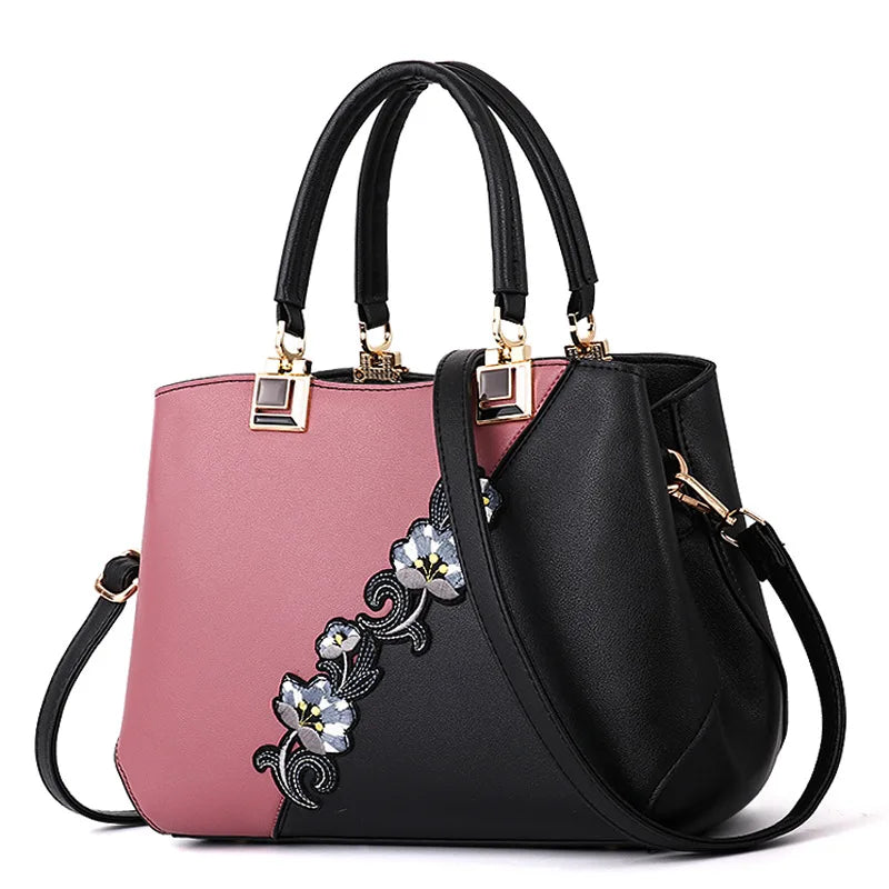 Embroidered Messenger Bag - Women's Floral Shoulder Purse for Daily Styling Handbags The