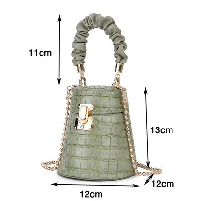 Crocodile Pattern Bucket Bag - Women's Structured Crossbody Purse for Daily Wear Handbags The