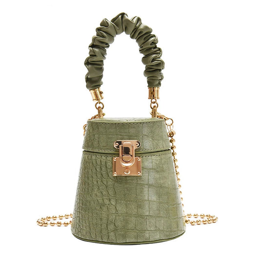 Crocodile Pattern Bucket Bag - Women's Structured Crossbody Purse for Daily Wear Handbags The