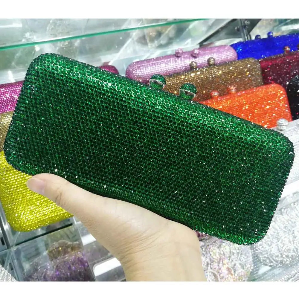 Crystal Evening Clutch - Women's Bridal Party Purse for Dinners & Prom Handbags The