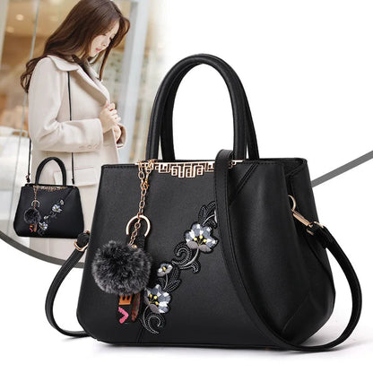 Embroidered Messenger Bag - Women's Floral Shoulder Purse for Daily Styling Handbags The