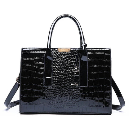 Patent Alligator Satchel - Women's Retro Crossbody Bag for Daily Wear Handbags The