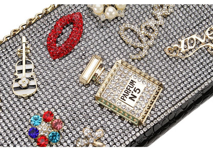 Diamond Accent Long Clutch Wallet - Women's Large Organizer Purse Handbags The