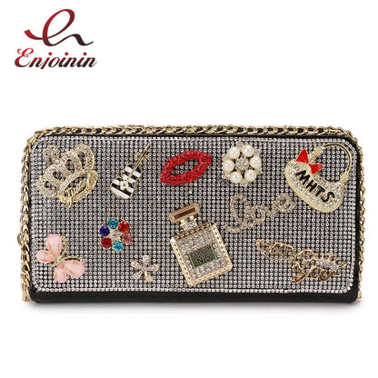 Diamond Accent Long Clutch Wallet - Women's Large Organizer Purse Handbags The
