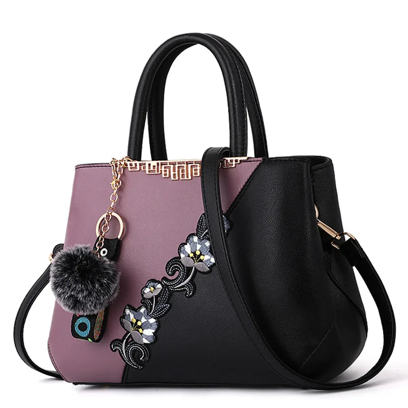 Embroidered Messenger Bag - Women's Floral Shoulder Purse for Daily Styling Handbags The