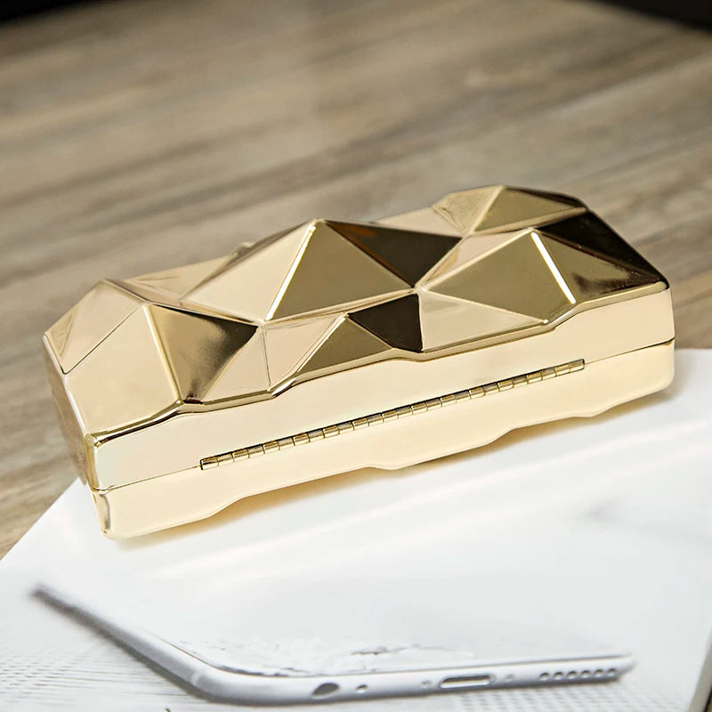 Geometric Acrylic Box Clutch - Women's Party Shoulder Bag for Weddings & Dates Handbags The