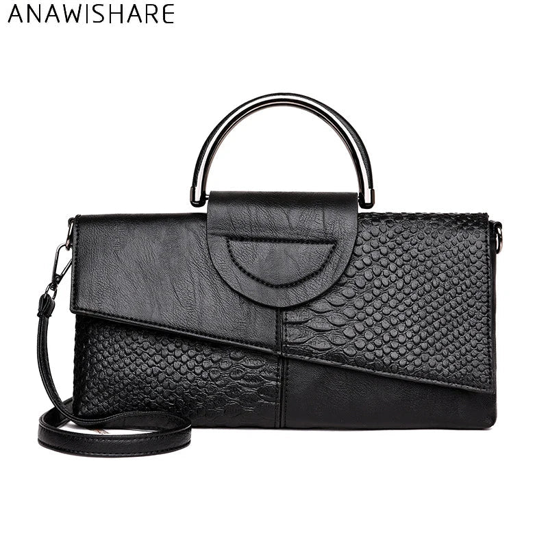 Alligator Pattern Day Clutch - Women's Crossbody Handbag for Daily & Evening Wear Handbags The