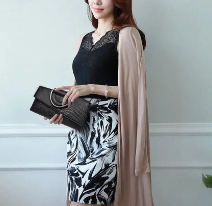 Alligator Pattern Day Clutch - Women's Crossbody Handbag for Daily & Evening Wear Handbags The