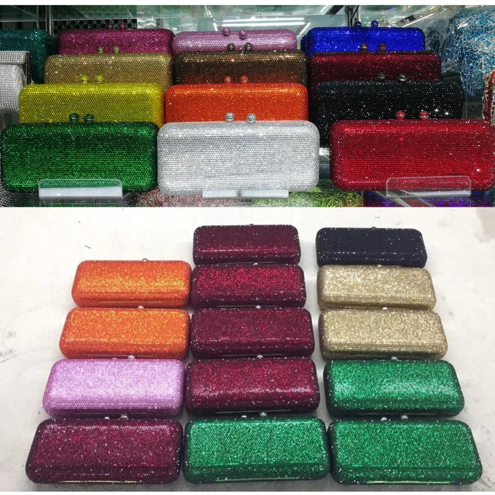 Crystal Evening Clutch - Women's Bridal Party Purse for Dinners & Prom Handbags The