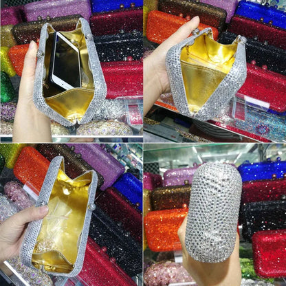 Crystal Evening Clutch - Women's Bridal Party Purse for Dinners & Prom Handbags The