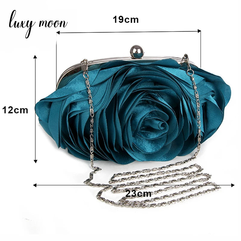 Floral Embroidered Bridal Clutch - Women's Wedding Evening Purse Handbags The