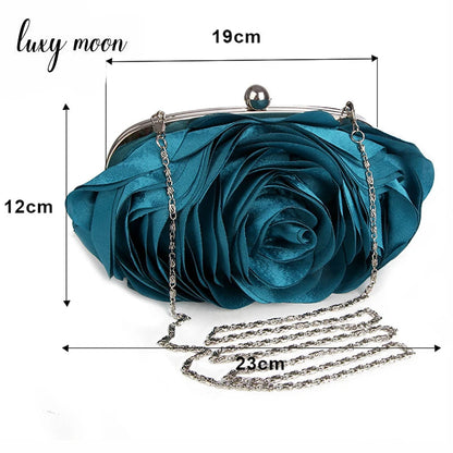 Floral Embroidered Bridal Clutch - Women's Wedding Evening Purse Handbags The