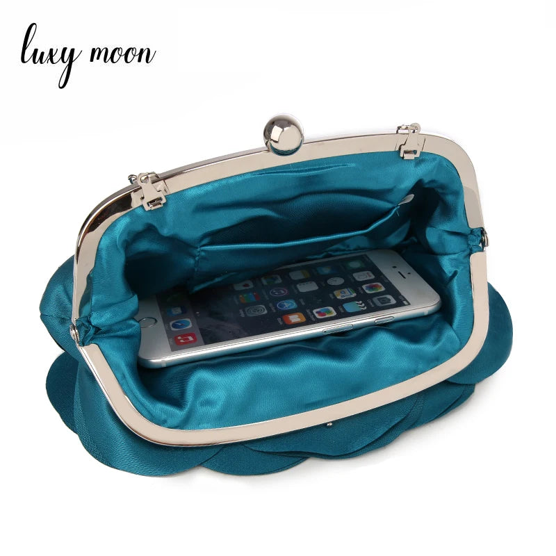 Floral Embroidered Bridal Clutch - Women's Wedding Evening Purse Handbags The
