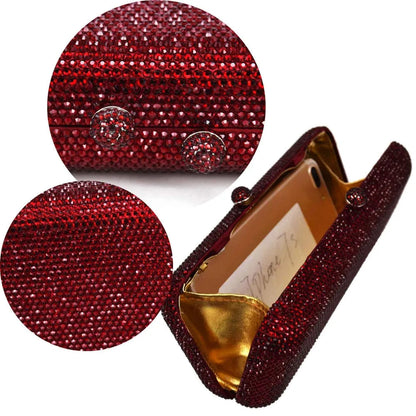 Crystal Evening Clutch - Women's Bridal Party Purse for Dinners & Prom Handbags The