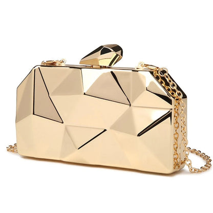 Geometric Acrylic Box Clutch - Women's Party Shoulder Bag for Weddings & Dates Handbags The