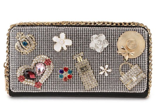 Diamond Accent Long Clutch Wallet - Women's Large Organizer Purse Handbags The