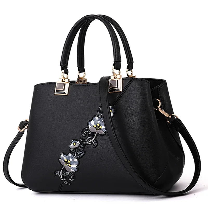 Embroidered Messenger Bag - Women's Floral Shoulder Purse for Daily Styling Handbags The