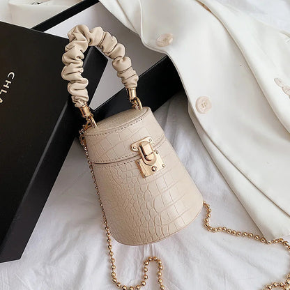 Crocodile Pattern Bucket Bag - Women's Structured Crossbody Purse for Daily Wear Handbags The